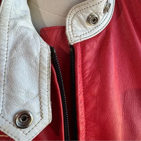 Vintage 70s 80s Swift Leathers Red Moto Racing Jacket Mens S Womens M Authentic - Picture 13 of 16